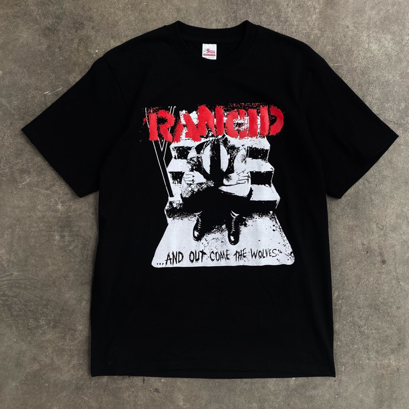 Rancid - The Wolves 95 Tour Tshirt - Black And White | Kaos Band