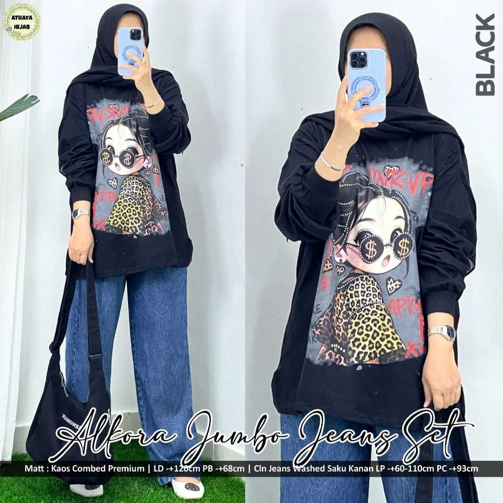 1212     ALKORA JUMBO JEANS SET by ATHAYA