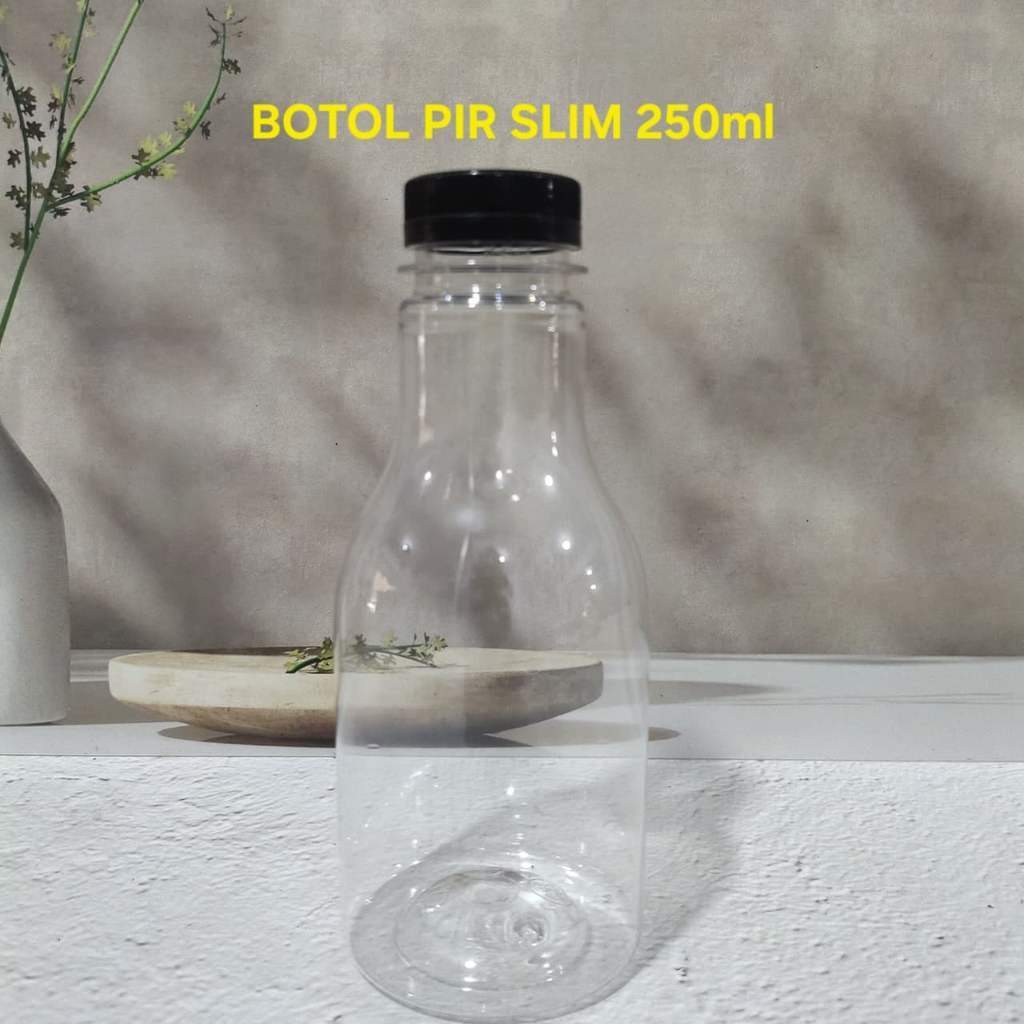 (PER PCS) Botol PIR SLIM 250 ml Botol Plastik 14,5 gram Tinggi 14 cm Diameter 5,9 cm untuk Minuman L