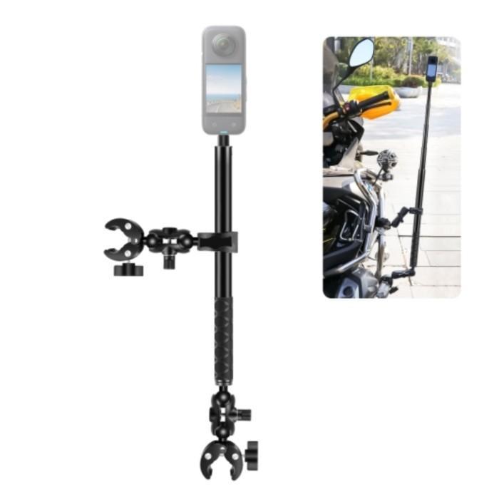 PULUZ Cycling Quick Release Magic Clamp Bracket with 150cm Selfie Stick Set Dual heads Crab Single H