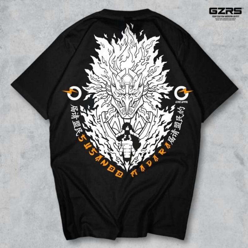 (COD) Lugoz T-shirt Susanoo's Madara Graph | Kaos Lugoz x Gzrs T-shirt Susanoo's Madara Graph - Blac