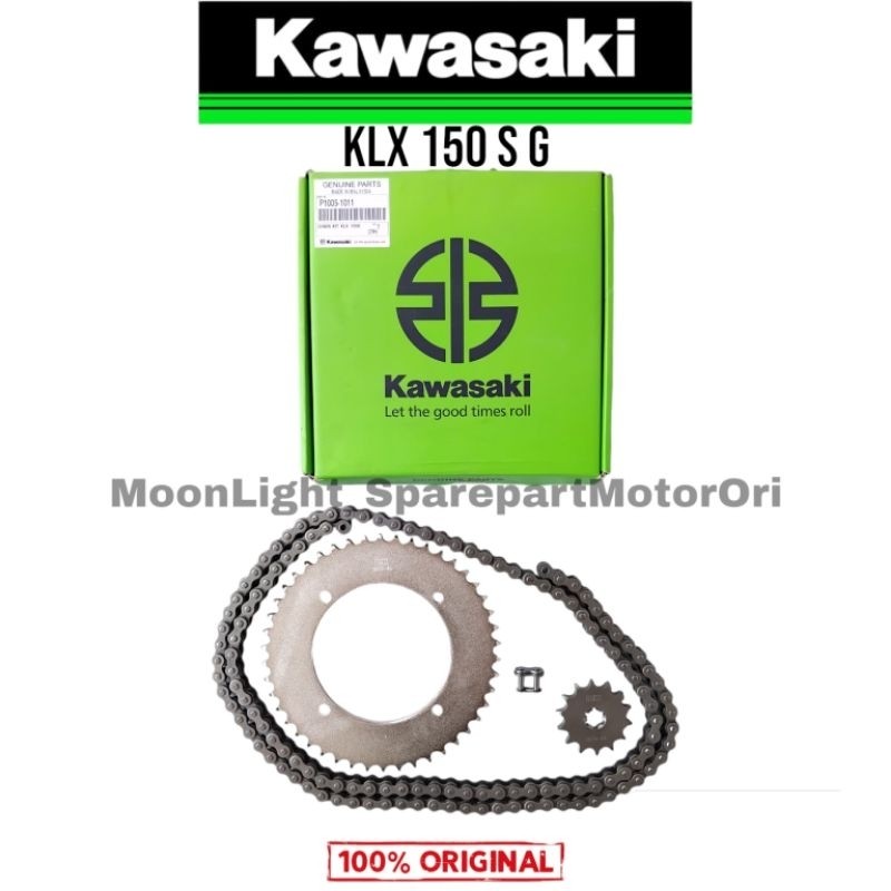 GEAR GIR RANTAI SET KLX 150 S G NEW 46T ORIGINAL ORI ASLI KAWASAKI KGP P1005-1011