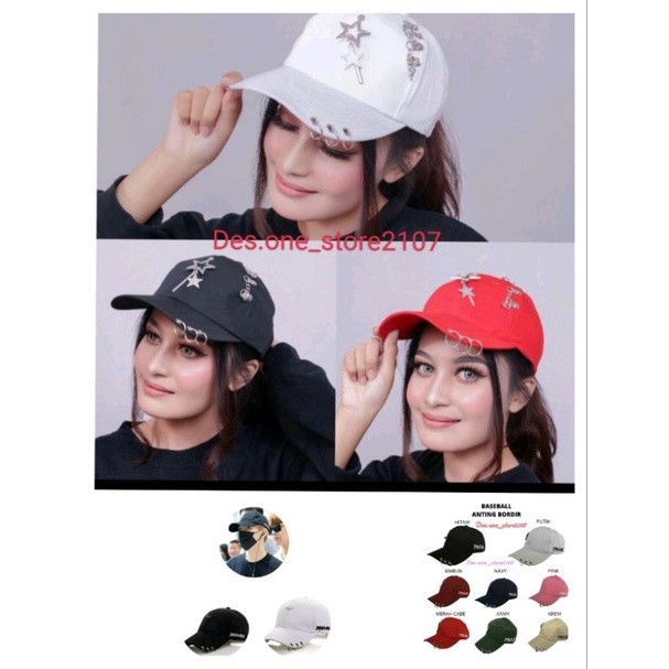 Topi anting tengah / Cincin kpop / topi baseball / topi pria / topi wanita / topi