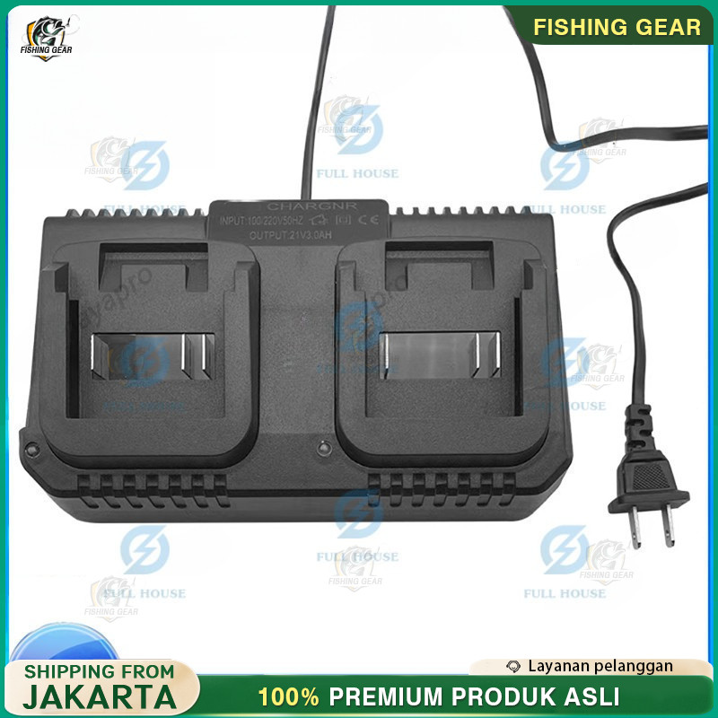 Charger Makita Lithium Bor 21V Charger Adaptor Casan Cas Baterai Cordless Nagawa Bor Impact Wrench K