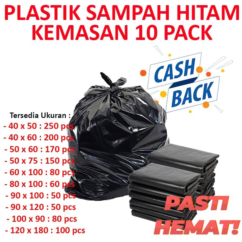 Plastik Sampah Hitam | Kantong Plastik Sampah Hitam | Plastik Sampah 10 Pack