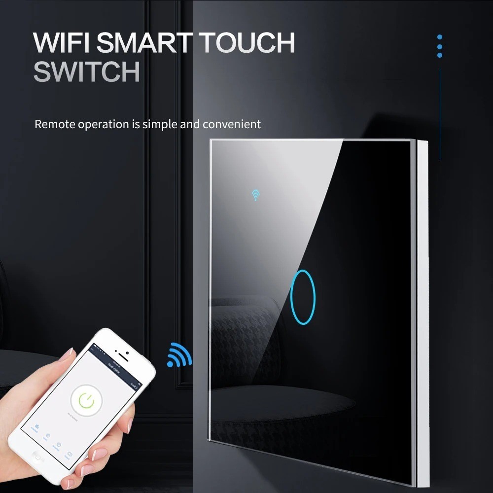 Saklar Lampu Smart WiFi Touch Control Tuya Alexa Google Home Remote RF 433MHz Timer On Off Waterproo