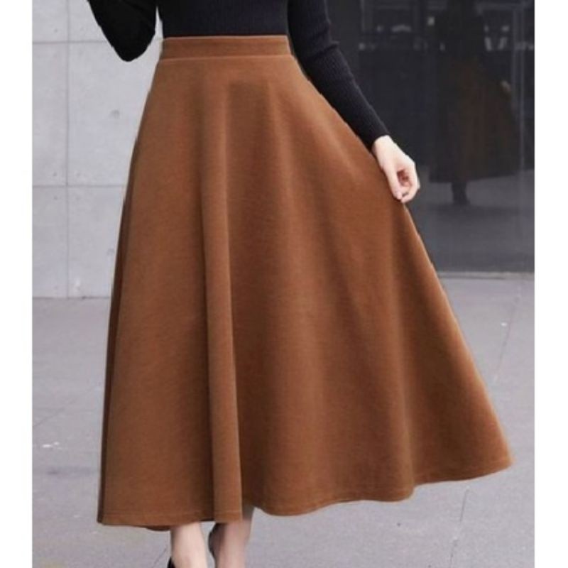 ROK WANITA RIK1225 JODA PAYUNG SCUBA JUMBO / ROK WANITA MAYUNG / ROK SCUBA PANJANG KEREN