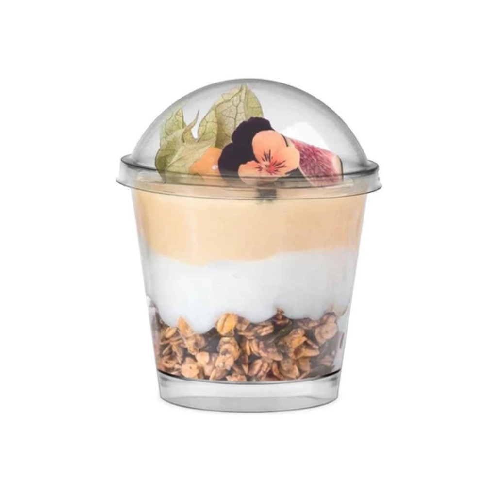 Gelas Puding 200ml Jelly Cup Bulat + Tutup | Cup Puding Plastik Dessert Cup Wadah Jelly Agar Agar