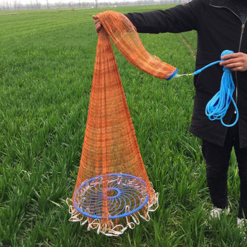 Jaring Pancing Ikan Lempar Fishing Throw Net Cage Jala Lempar Penangkap Ikan Udang