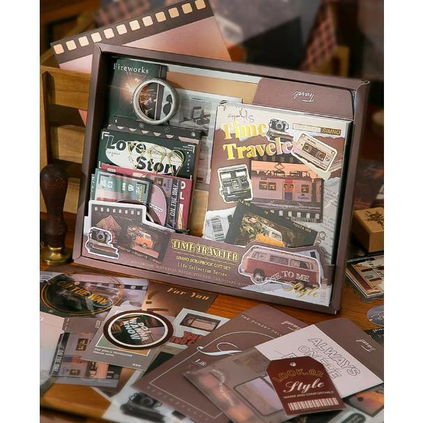 JOURNAL GIFT SET SCRAPBOOK Lengkap Isi 116 Pcs Include Buku + Sticker + Memo + Washi Tape Perlengkap