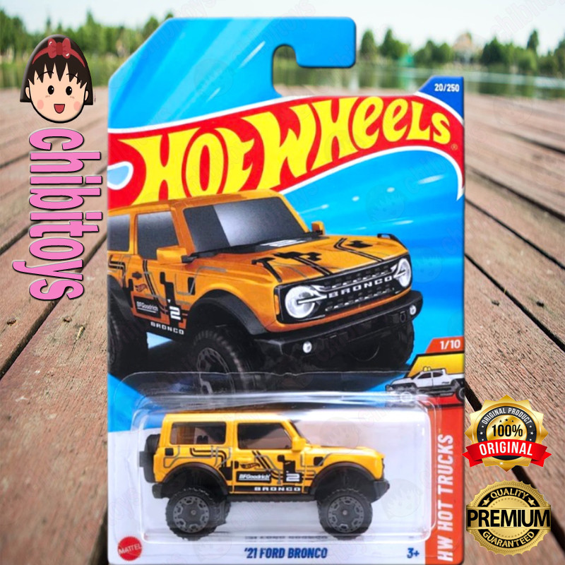 Hot Wheels 21 Ford Bronco Orange Diecast Mobil SUV Offroad Truck