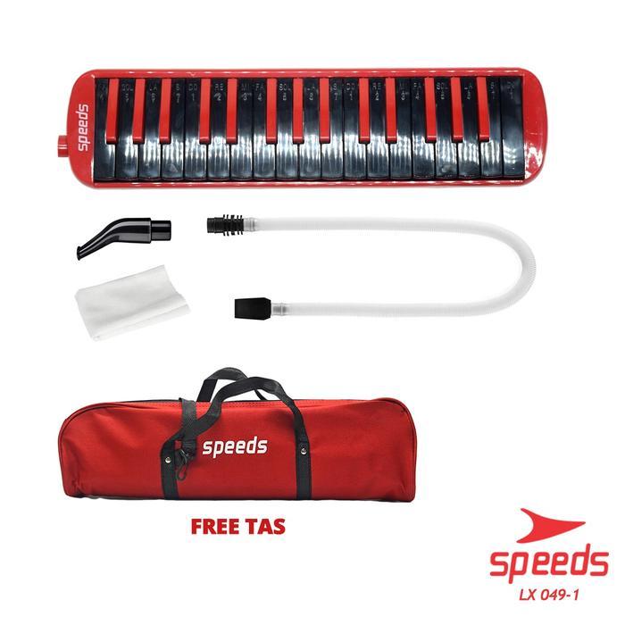 SPEEDS Pianika Instrumen Melodica Alat Musik - MERAH HITAM
