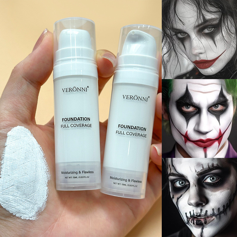 Foundation cair berwarna putih untuk mencerahkan dan mengoreksi warna kulit.