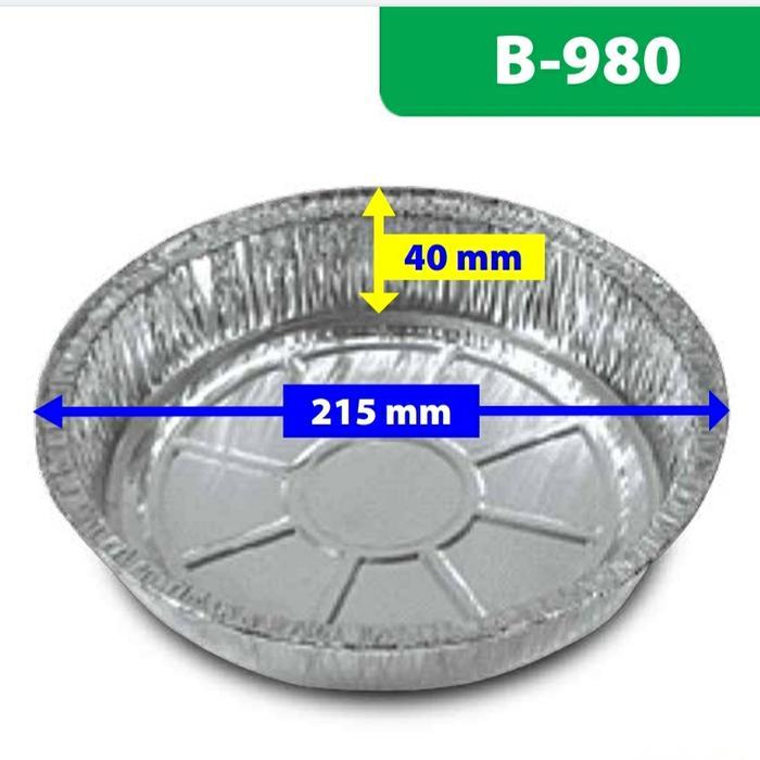 wadah aluminium foil bulat 20 cm - 5 pcs