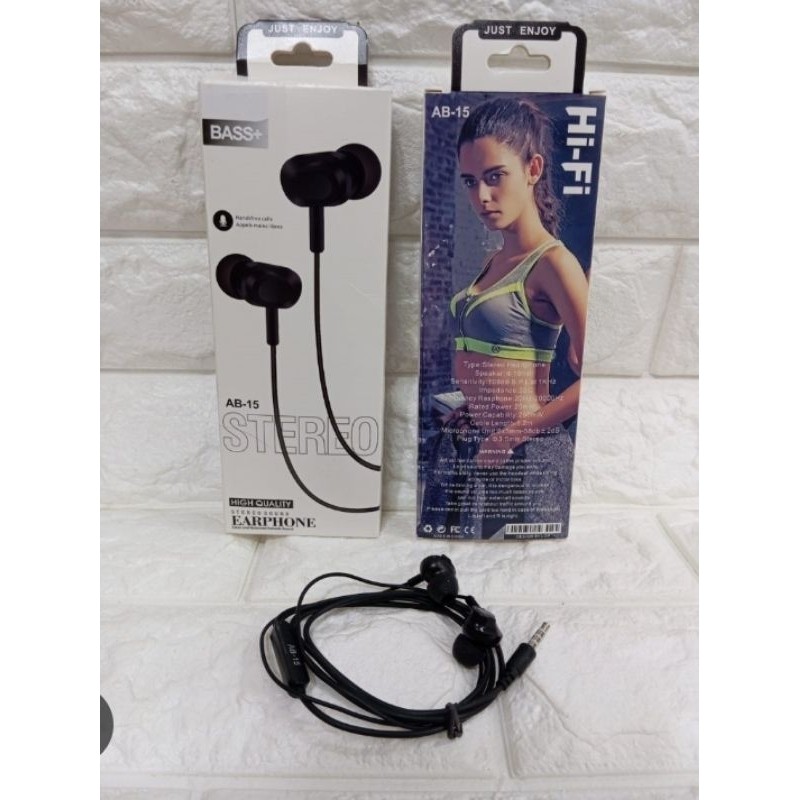 Bass+ Earphone Hi-Fi AB-15 Stereo