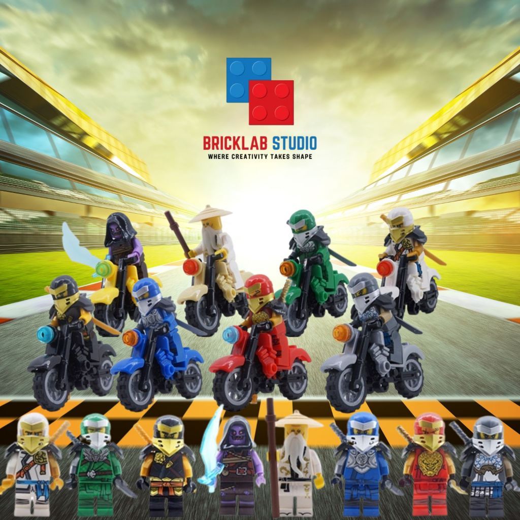 Lego Minifigure dan Gantungan Kunci/HP Action Ninja Go Set Motor