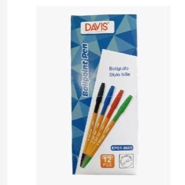 Ballpen Ep01-0605 DAVIS (12pcs) Tinta Hitam Pena  Stationery - PEN 0605 1