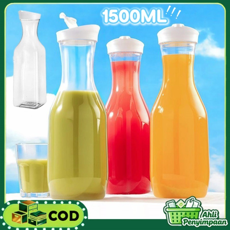 1500ML Botol Jus Kendi Plastik Transparan / Botol Plastik Kapasitas Besar / Botol Susu / Gelas Plast