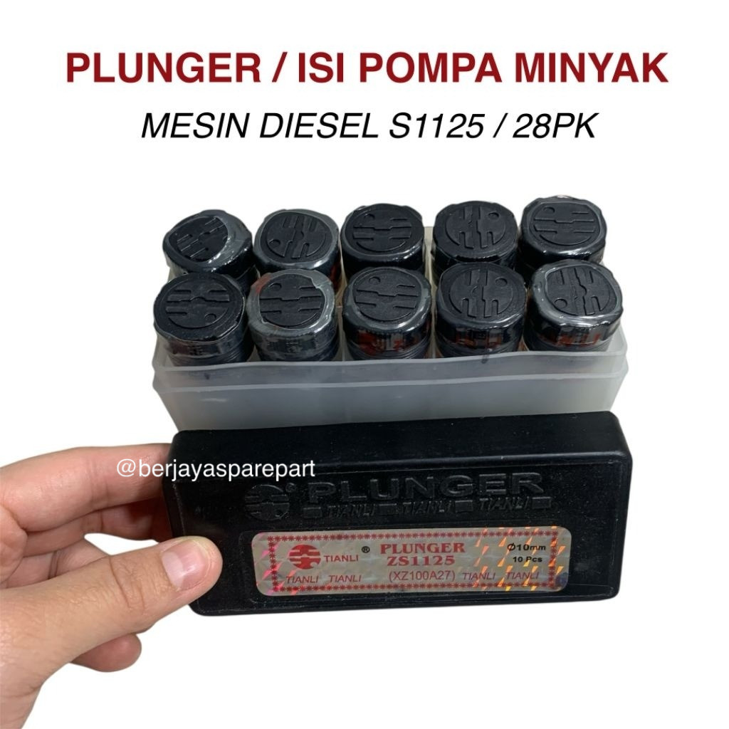 Plunger Pompa Minyak Mesin Diesel Dongfeng 28pk S1125 ZS1125 10mm 10,5mm - TIANLI KIMWANG Original