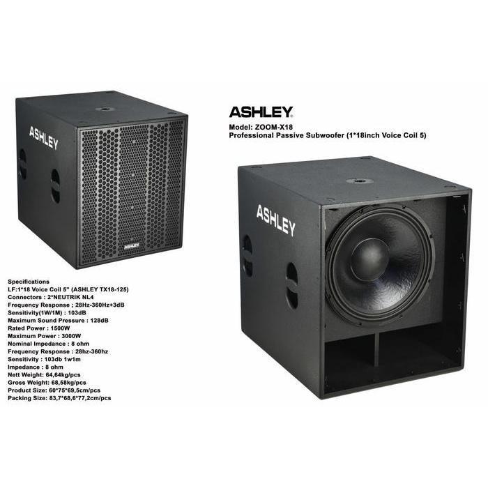 SUBWOOFER PASIF ZOOM-X18 SUBWOOFER ASHLEY 18 INCH Z00M X18