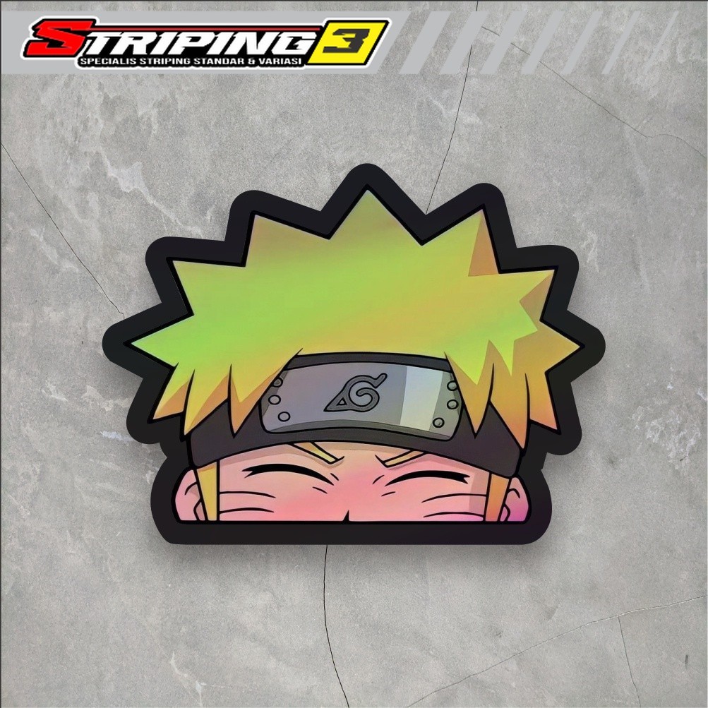 Sticker Anime Hologram Naruto sticker Case Laptop & Hp Ukuran 7 cm