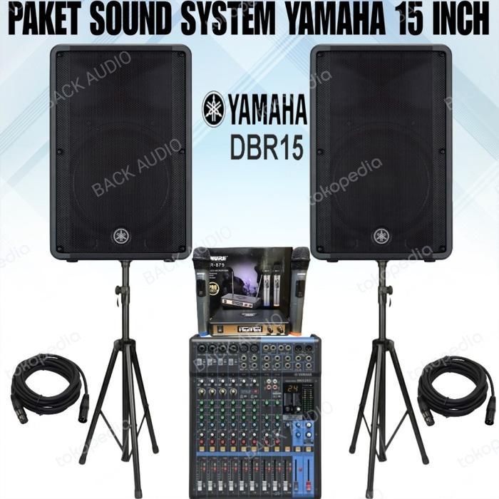 PAKET SOUND SPEAKER YAMAHA DBR 15 AKTIF + ( MIXER 12 YAMAHA XU ) MURAH
