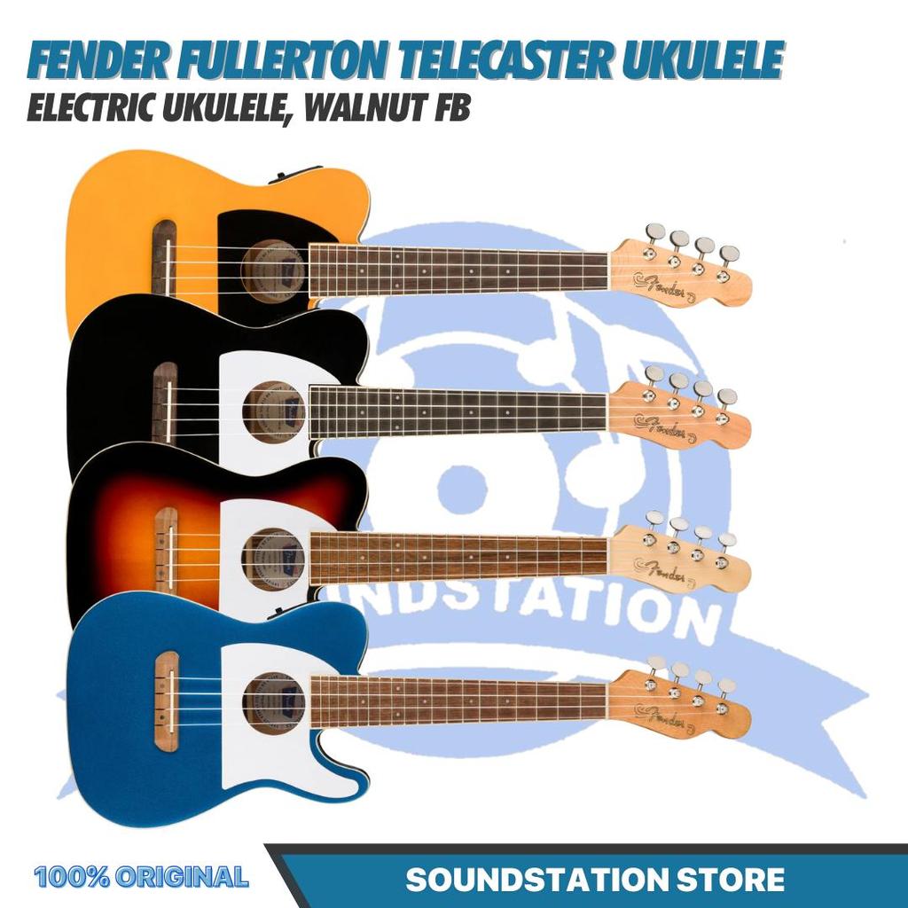 Fender Fullerton Telecaster Ukulele - Ukulele Elektrik Body Telecaster Mini 4-Senar With Preamp Orig