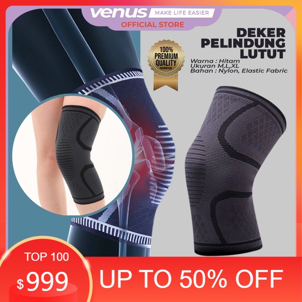 OLSEE - Deker Lutut Kesehatan & Olahraga Knee Support Brace Elastis Pelindung Lutut, Nyeri, Cedera, 