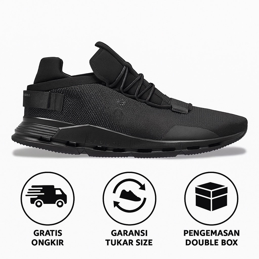 SEPATU RUNNING ON CLOUDNOVA ALL BLACK
