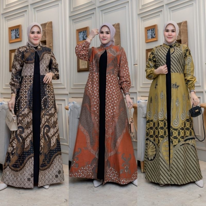 (COD)GAMIS BATIK KATUN PREMIUM | GAMIS BATIK JETBLACK KATUN | GAMIS PESTA TERLARIS | GAMIS BATIK MUS