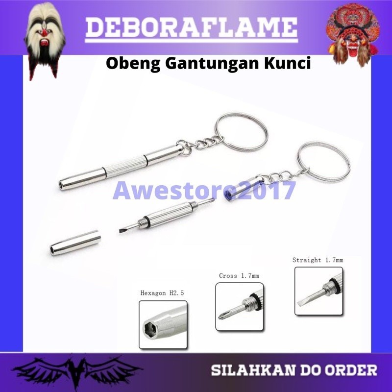 viral Obeng Kacamata Gantungan Kunci Mini Portable Baut Jam Key Chain Minus awes