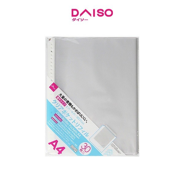 Daiso Clear Binder Pockets A4 30 PCS.