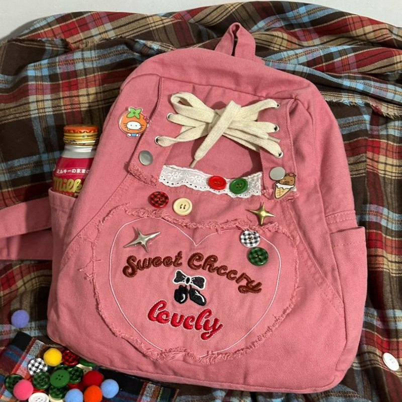 [Kotak misteri] Tas bahu kecil wanita jeans ransel bahu manis ransel bahu keren ransel bahu