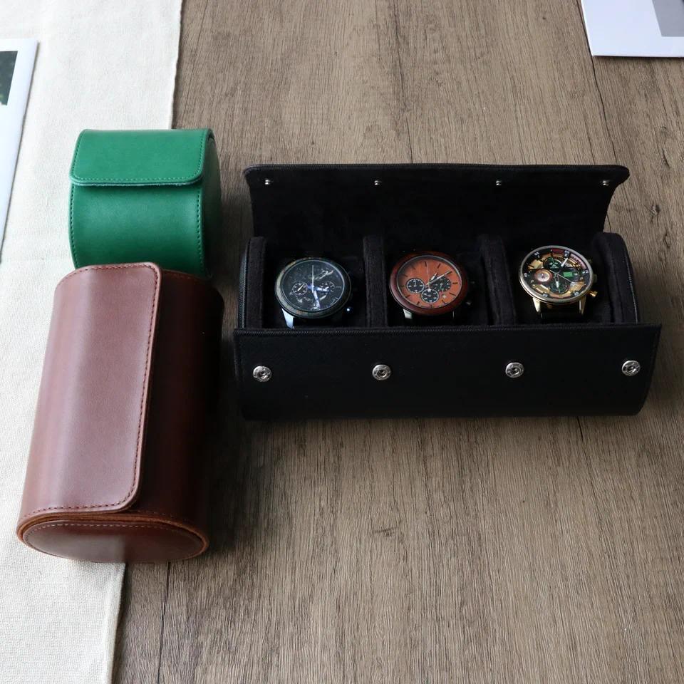 Kotak Penyimpanan Jam Tangan untuk Perjalanan, Kotak Display Jam Tangan Kulit, Kotak Penyimpanan Jam