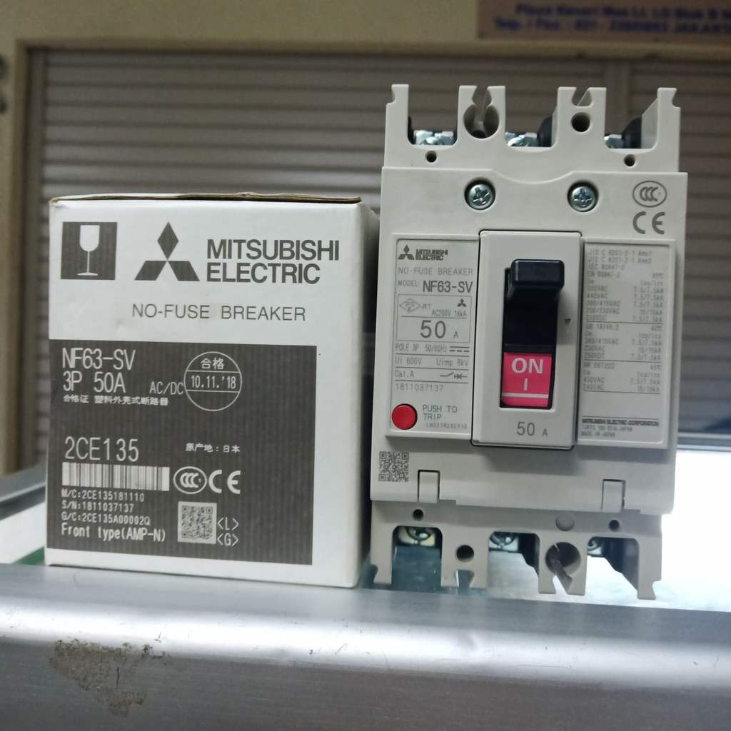 breker mccb mitsubitshi NF63-Sv 3phase 50 amper