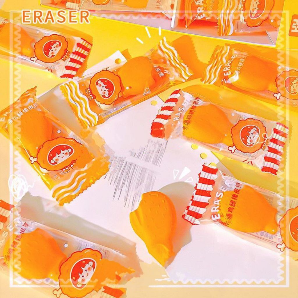 Penghapus Fried Chicken Cute Eraser Lucu Aesthetic Alat Tulis Gemoy untuk Anak Sekolah