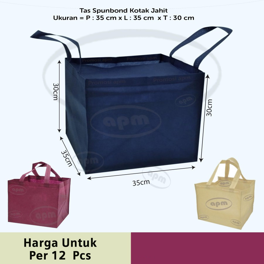 Daily|| Tas Spunbond Kotak Ukuran 35x35x30 (Tas Jahit)