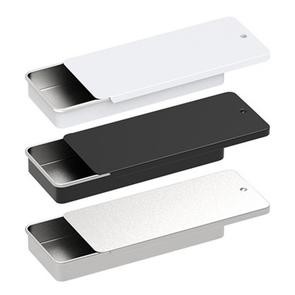 1/3Pcs Metal Box Sling Cover Push-pull Tin Box Portable Rectangular Empty Mini Metal Tin Box Contain