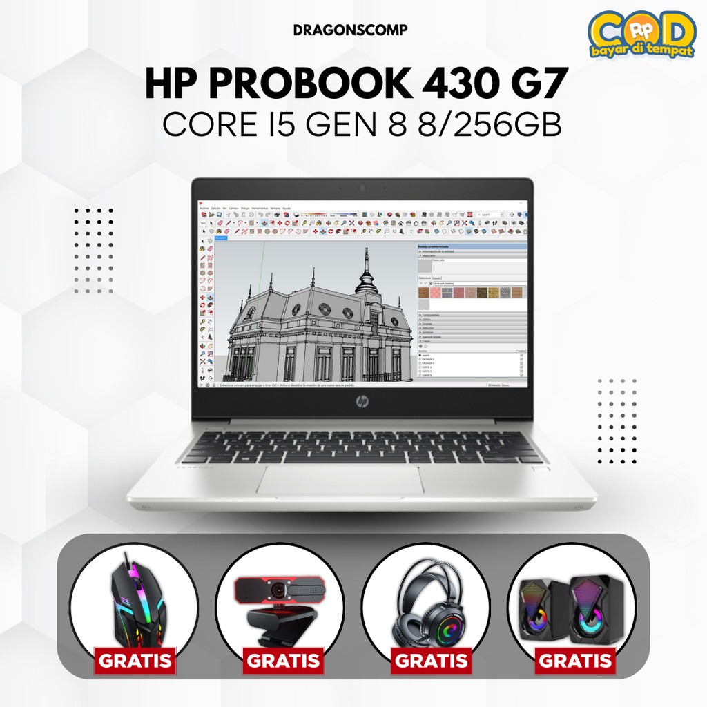 Laptop HP ProBook 430 G7 Core i5 Gen Ram 8/256GB - Laptop Murah Bergaransi