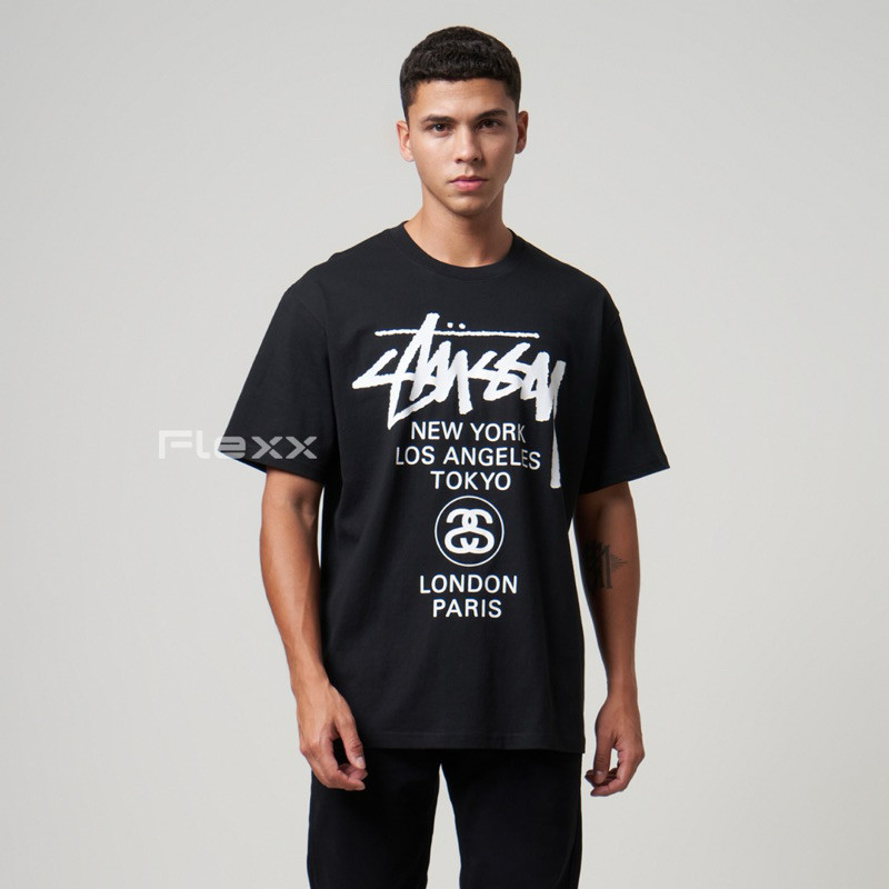 Stussy World Tour Tee Black 100 Original