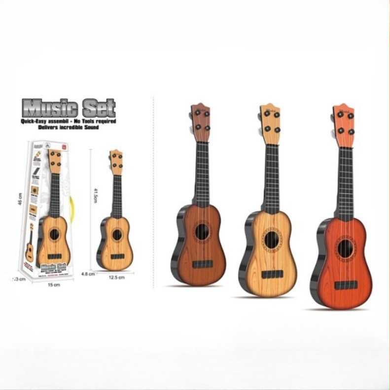 Mainan Gitar Musik Anak  Perempuan Laki Laki GITAR UKULELE COKLAT Musikal Bayi