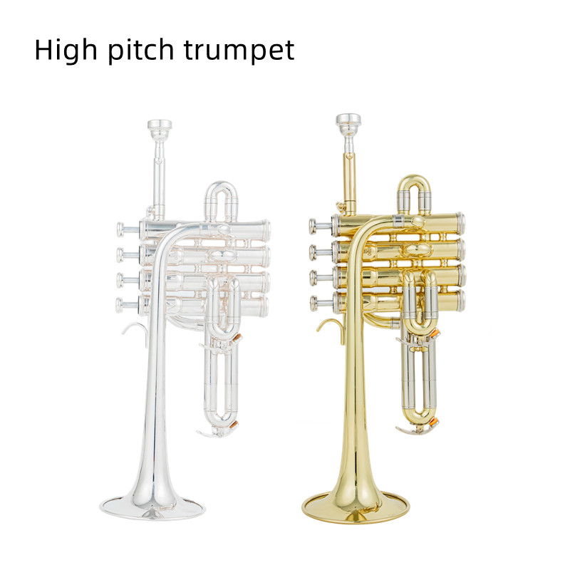 Professional High trumpet Bb Piccolo Trumpet Brass Gold Silver Lacquer Surface Trumpet High Quality 