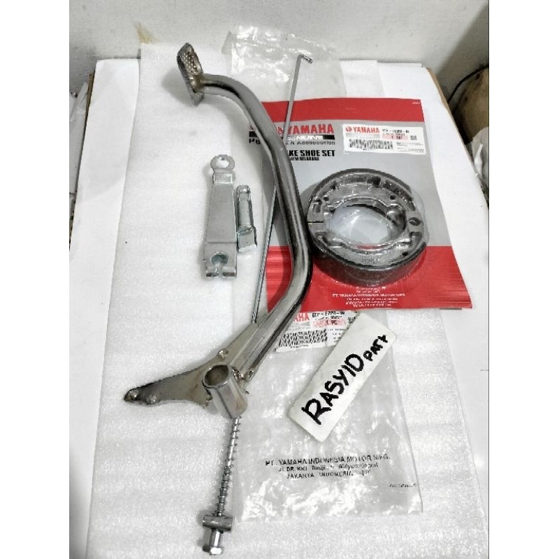 KATLENSHOP Pedal rem belakang 5TP plus kampas rem, paha, as paha rem, tiang rem yamaha Jupiter Z Cry
