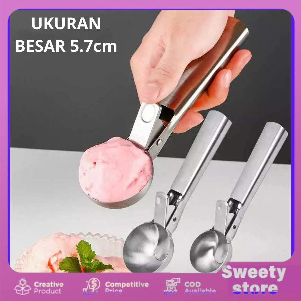 Sendok Es Krim - Sendok Cetak Scoope Es Krim & Buah | Sendok Takar Es Krim Bahan Stainless Steel