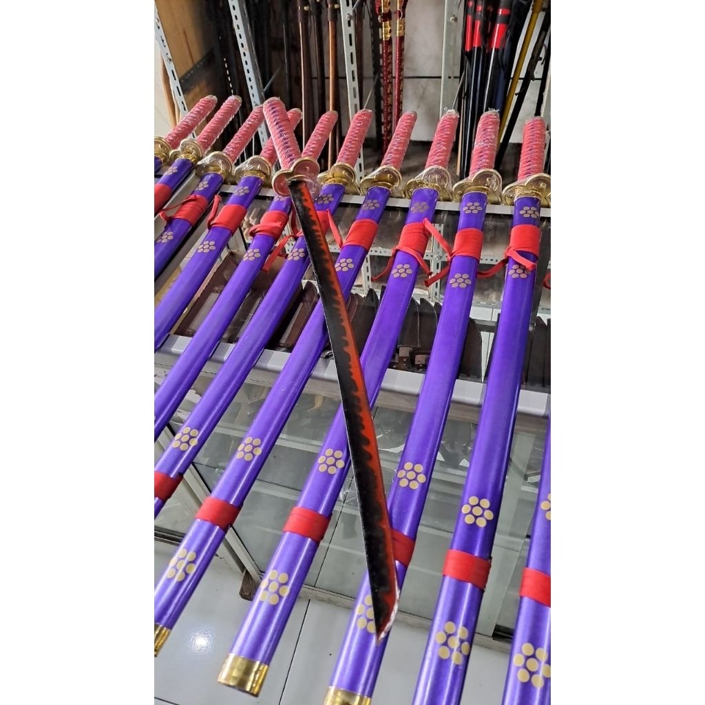 Katana Kayu Cosplay Enma Zoro Ungu 3mm