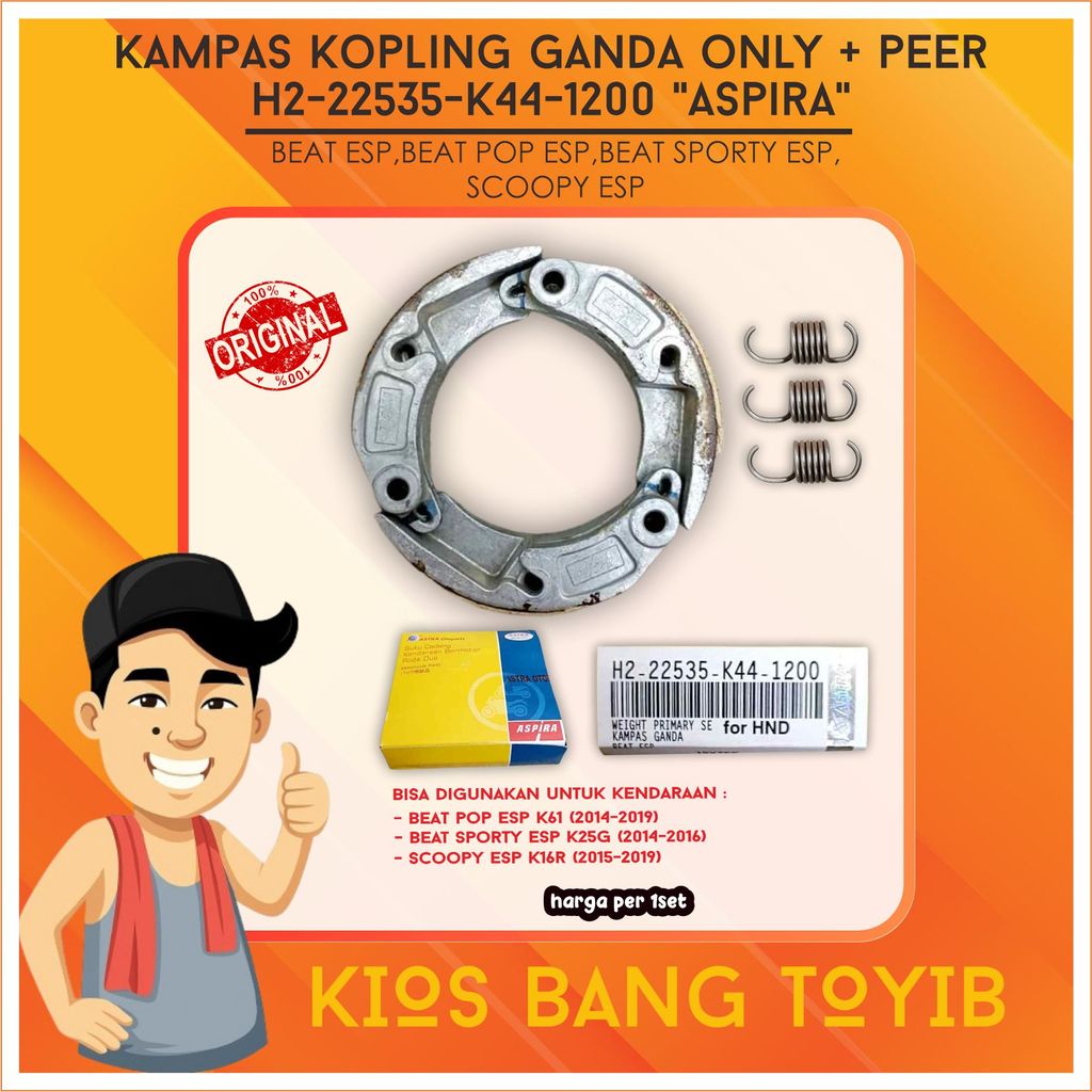 Kampas Kopling Ganda Only BEAT ESP Beat Pop Esp Beat Sporty Esp Scoopy Esp K44 + Per ORI (ASPIRA)