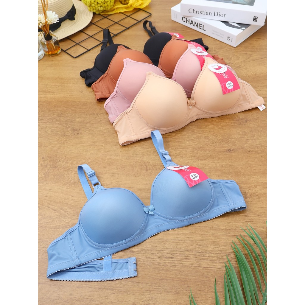 Bra BH Wanita Cup B Kait 2 Non Kawat Tanpa Kawat Polos Wanita Push Up Seksi 38 40 42 Seamless La Par