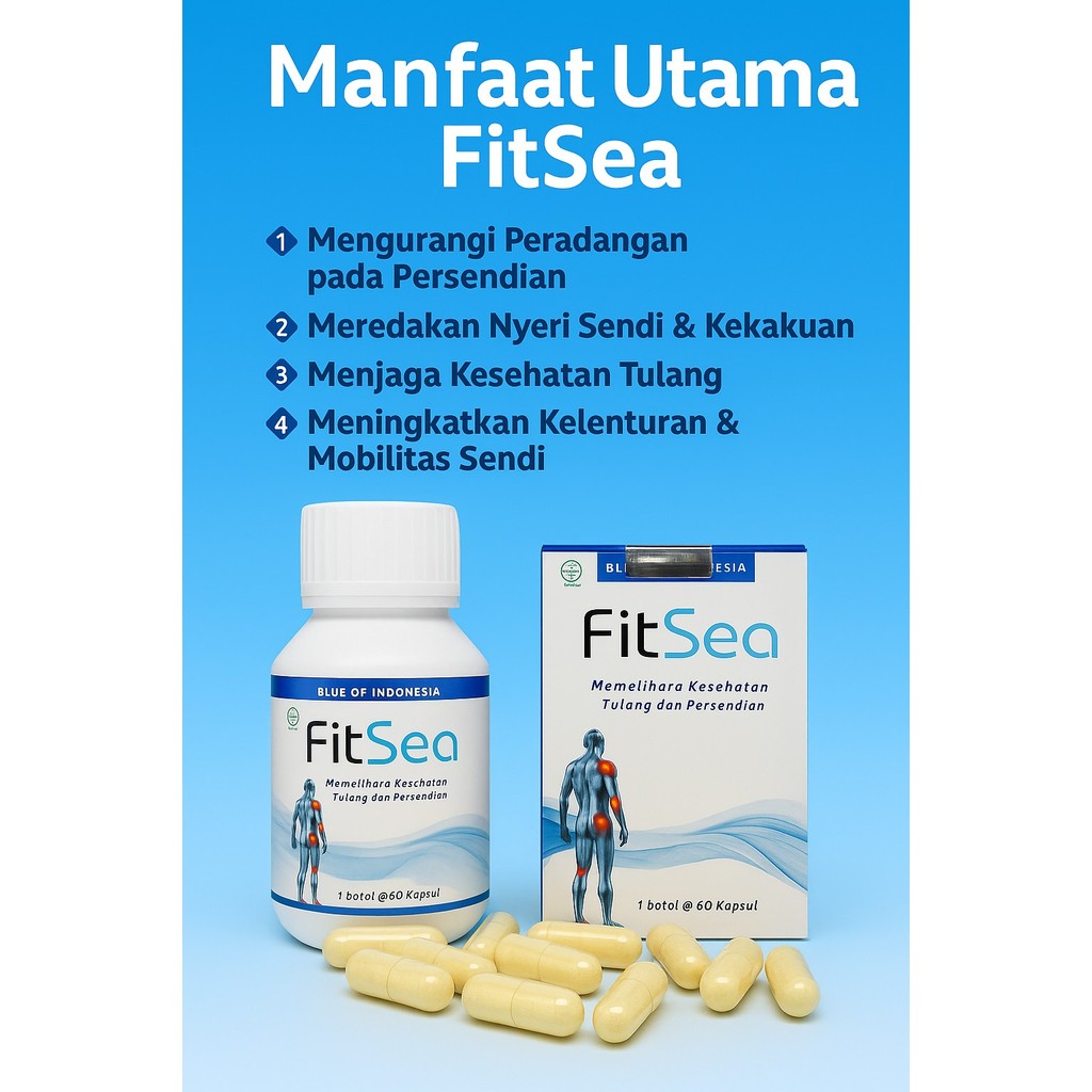 Fitsea Suplemen Kesehatan Tulang & Sendi 60 Kapsul Menjaga Sendi & Otot Produk Original BPOM