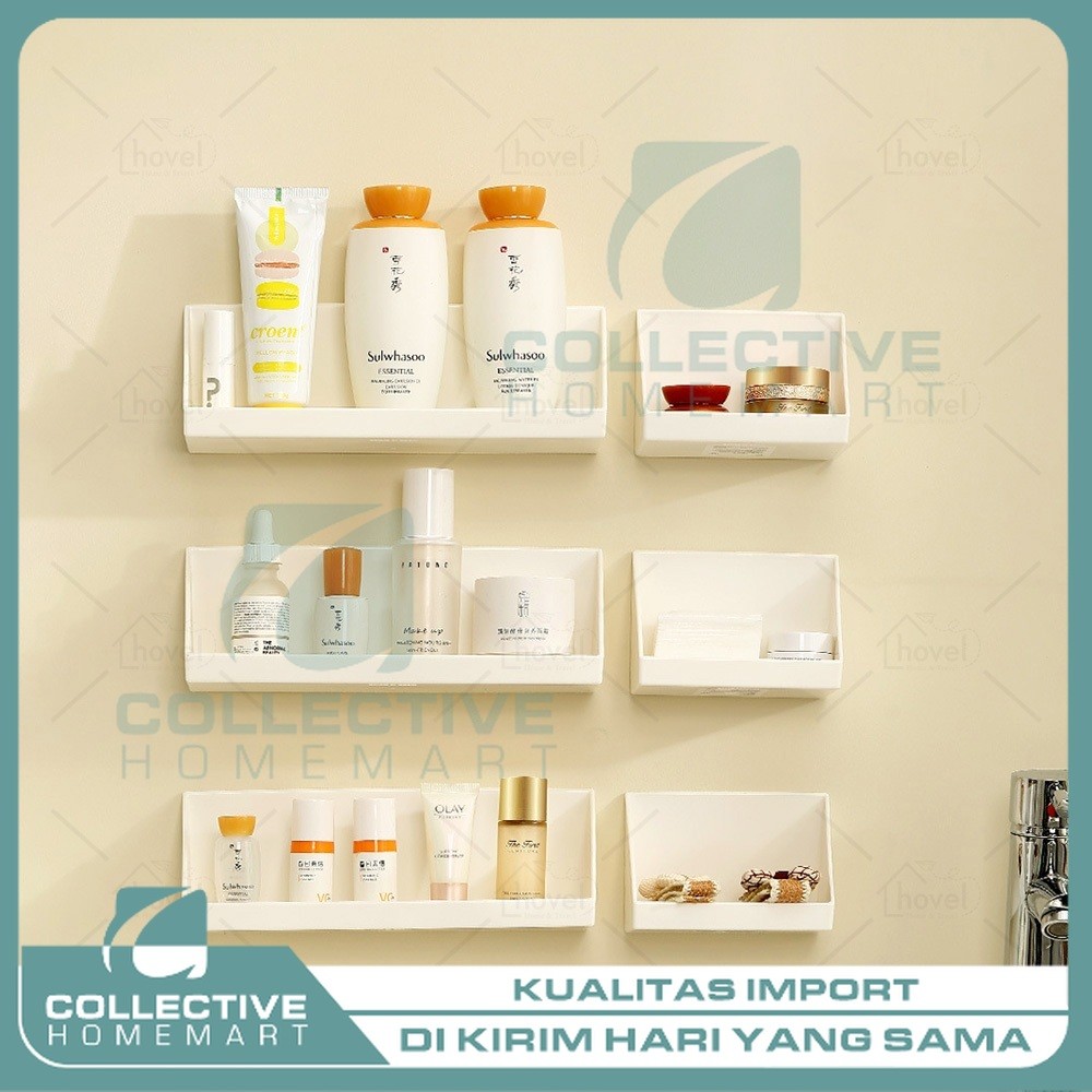 Tempat Kosmetik Gantung Rak Skincare Dinding Tempel Minimalis Aesthetic Multifungsi [ Collective Hom