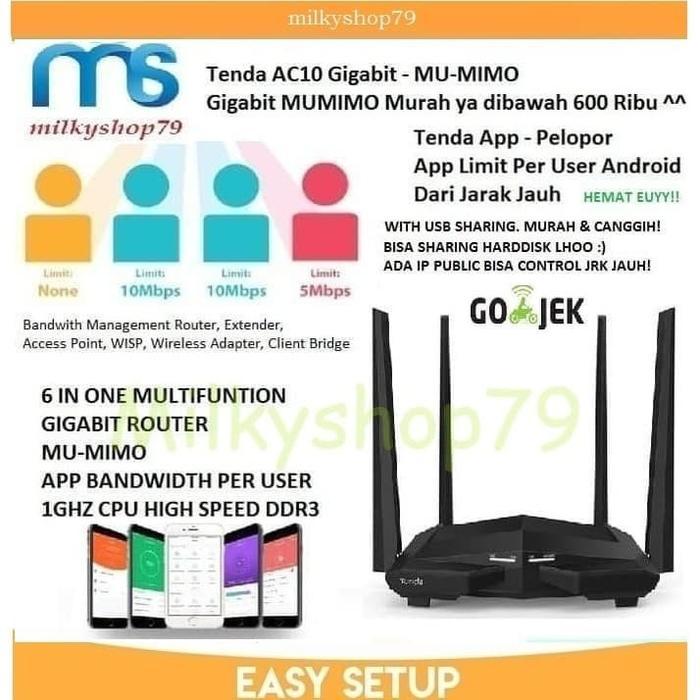 Tenda AC10U - AC1200 MU-MIMO Smart Dual-Band Gigabit MUMIMO TENDA AC10